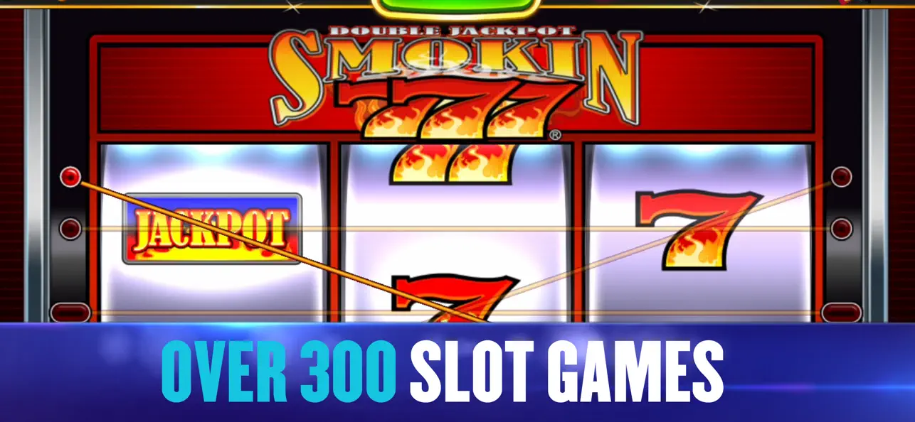 Hard Rock Jackpot Casino app screenshot showing a Smokin 777 slot game with a jackpot win