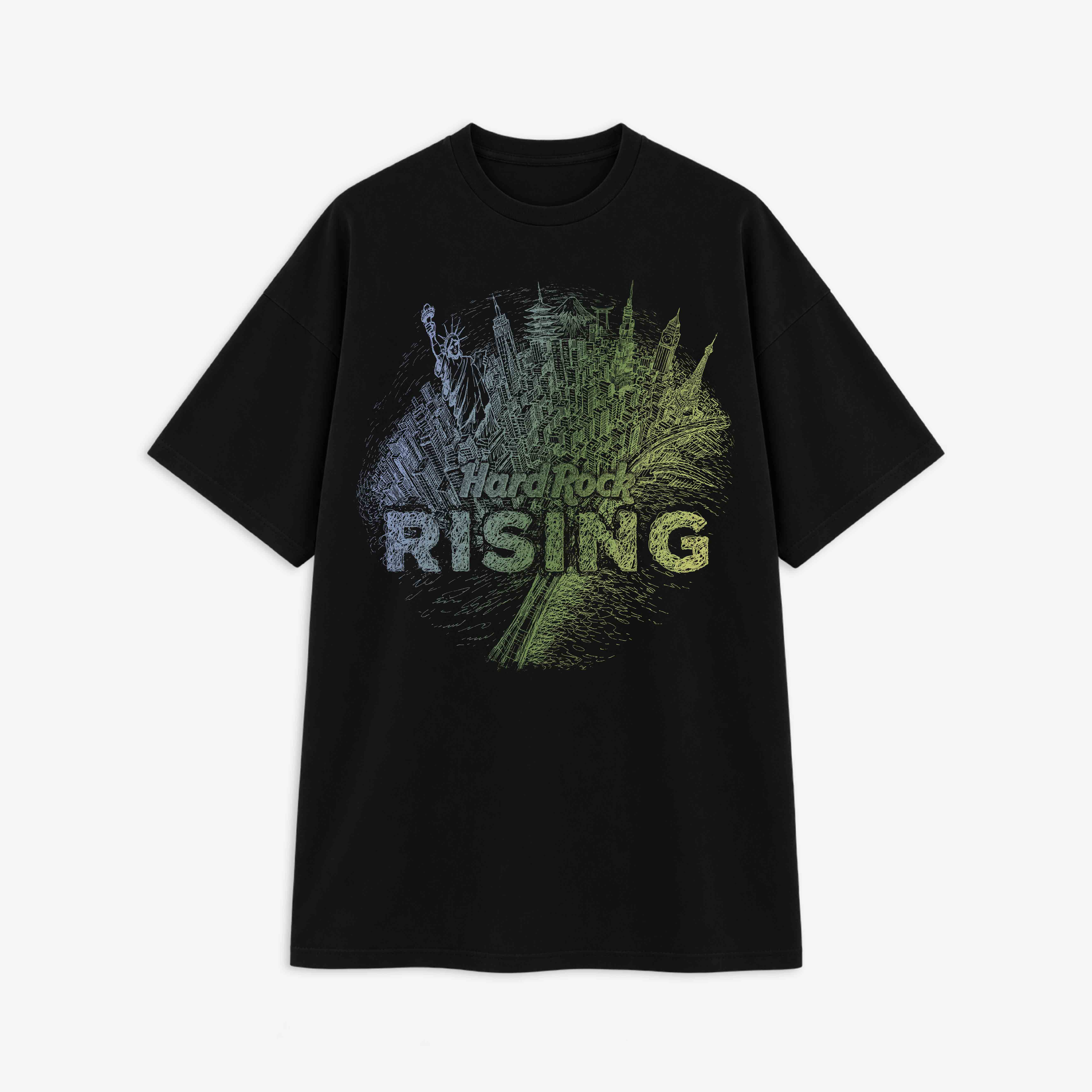 Cult x Hard Rock Rising Boxy Oversized Tee in Black image number 1